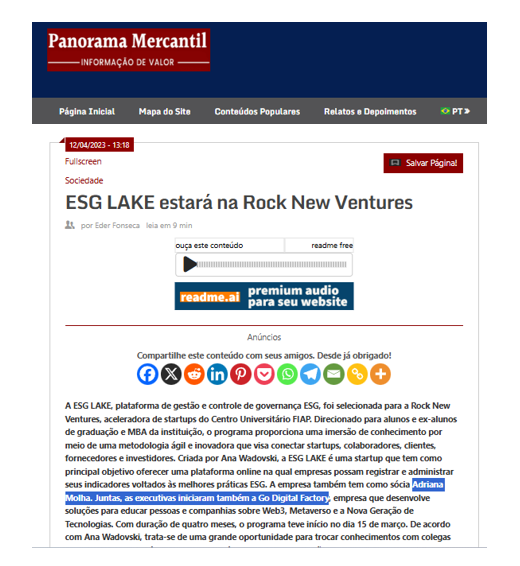 Matéria para Panorama Mercantil