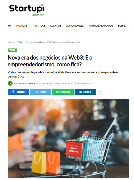 Matéria para Startupi - Empreendedorismo e Inovação