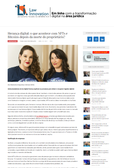 Matéria para Law Innovation